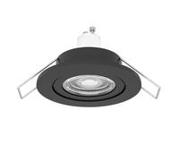 Eglo Spot LED encastré Barranco, lampe de plafond à encastrer pour salle de bains, luminaire encastrable rond, plastique noir, blanc chaud, ampoule GU10 incluse, IP44