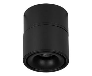 Eglo Spot plafonnier LED semi-encastré Bohoyo, lampe de plafond, luminaire en saillie ou à encastrer, spot de plafond en aluminium noir, ∅ 10 cm
