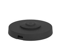 Eglo Station de charge Single Charging Pad, chargeur pour lampes de table d'extérieur de la série Ponente, avec câble de charge USB-C, plastique en noir, Ø 8 cm