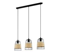 Eglo Suspension Anwick, lampe suspendue 3 flammes vintage, style bohème