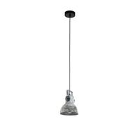 Eglo Suspension Barnstaple, lampe suspendue vintage 1 flamme au design industriel, suspension rétro en acier avec finition zinc usé, aspect rouille, noir, douille E27