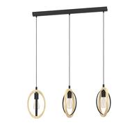 Eglo Suspension Basildon, 3 flammes, vintage, industrielle, rétro, acier et