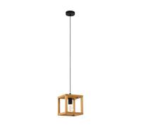 EGLO Suspension Blackcrown 1 | Suspension pour table à manger, plafonnier, acier noir, bois marron, culot E27
