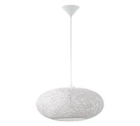 Eglo Suspension Campilo, lampe suspendue 1 flamme, luminaire suspendu en fil textile et plastique, lampe de table à manger blanche, lampe de salon suspendue avec douille E27, Ø 45 cm
