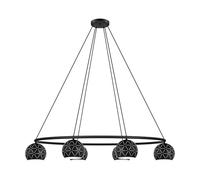 Eglo Suspension Cantallops, lampe suspendue 6 flammes, élégante, luminaire en acier noir, lampe pour table à manger, suspension salon avec douille E14