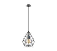 EGLO Suspension Carlton, lampe suspendue pour table à manger | Plafonnier suspendu, acier noir, culot E27