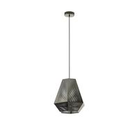 Eglo Suspension Chiavica - 1 Ampoule - Style Industriel - Vintage - Moderne - en Acier - Nickel Noir - Pour Salle à Manger - avec Douille E27 - Diamètre de 36 cm