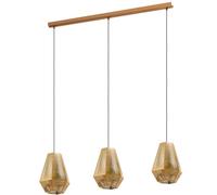 Eglo Suspension Chiavica 1, lampe suspendue industrielle vintage 3 flammes, suspension en acier finition laiton, lampe de table à manger, lampe de salon suspendue avec douille E27