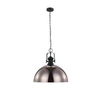 Eglo Suspension Combwich 1 Ampoule Suspension Industrial Vintage Rétro Suspension en Acier Noir Crème Lampe de Table de Salon Suspendu avec Douille E27 Ø 53 cm