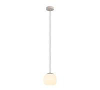 Eglo Suspension Cominio, lampe suspendue 1 flamme au-dessus de la table à manger, luminaire pour salle manger en verre satiné et métal taupe, pendant avec douille E27, Ø 18,5 cm