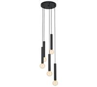Eglo Suspension Cortenova, lampe suspendue 5 flammes style industriel