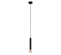 Eglo Suspension Cortenova, suspension à câble 1 flamme style industriel, lampe suspendue en acier noir, lampe de salle à manger, lampe de salon suspendue avec douille E27