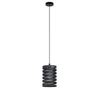 Eglo Suspension Cremella à 1 Ampoule Vintage Industriel en Acier Noir, Lampe de Salle à Manger, Lampe de Salon Suspendue avec Douille E27, Ø 18 cm
