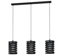 Eglo Suspension Cremella, lampe suspendue 3 flammes vintage, style industriel, lampe en acier noir, lampe de salle à manger, lampe de salon suspendue avec douille E27, L 94 cm