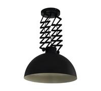 Eglo Suspension Donington, lampe de plafond vintage 1 flamme, style industriel, rétro, suspension en acier noir et crème, lampe salon, plafonnier avec douille E27, hauteur réglable