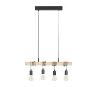 Eglo Suspension en bois vintage TOWNSHEND, lampe de salle à manger rétro
