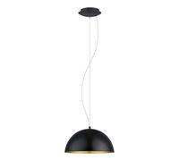 Eglo Suspension Gaetano 1, suspension à une lampe, lampe suspendue en acier, couleur : noir, or, douille : E27, Ø : 38 cm