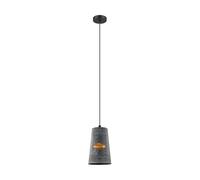 Eglo Suspension Honeybourne 1 Ampoule Vintage Industrial Rétro Suspension Suspension en Acier Galvanisé Or Antique Noir Lampe de Salle à Manger Suspension avec Douille E27