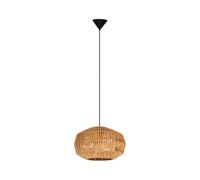Eglo Suspension lumianaire Sheldon, lampe pour salle à manger, plafonnier suspendu bohème, lustre salon avec abat-jour en papier raphia, douille E27, Ø 38 cm