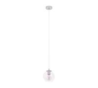 Eglo Suspension luminaire Ariscani 2, plafonnier suspendu irisé, lampe pour salle à manger aux reflets multicolores, lustre salon en métal chromé et verre, E27, Ø 20 cm