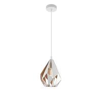 Eglo Suspension CARLTON 1 E27 Ø 20,5 cm Blanc-Doré Acier 43001