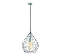 Eglo Suspension luminaire Carlton 1, lustre suspendu vintage et rétro, lampe de salon et de salle à manger en acier couleur menthe, douille E27