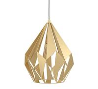 Eglo Suspension luminaire Carlton, lustre vintage pour salon et salle à manger, lampe de plafond suspendue en métal doré, douille E27, Ø 38,5 cm
