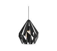 Eglo Suspension luminaire Carlton, plafonnier suspendu vintage pour salle à manger, lustre salon rétro en métal noir, douille E27, Ø 31 cm