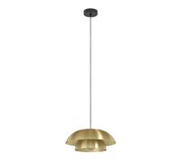 Eglo Suspension luminaire Cenciara, lustre pour salon et salle à manger, lampe de plafond suspendue en métal noir et laiton brossé, douille E27, Ø 40 cm