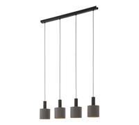 Eglo Suspension luminaire Concessa 1 à 4 lampes, lustre suspendu en acier et textile, brun foncé, cappuccino, doré, pour salon et salle à manger, douille E27