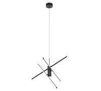 Eglo Suspension luminaire LED Salitre, lustre chambre dimmable, plafonnier salon ou salle à manger en aluminium noir et plastique blanc, blanc chaud