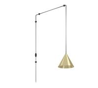 Eglo Suspension luminaire Narices, lampe de plafond suspendue avec câble et prise, lustre pour salon et salle à manger, métal laiton brossé et noir, douille E27