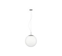 Eglo Suspension luminaire Piedale Pro, lampe boule pour salle à manger, plafonnier suspendu, lustre salon en métal argenté et verre en blanc satiné, douille E27, Ø 43 cm