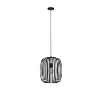 Eglo Suspension luminaire Romazzina, lustre pour salon et salle à manger, plafonnier à suspendre en métal noir, lampe de plafond avec douille E27