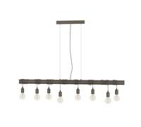 EGLO Suspension luminaire Townshend 4, lustre chambre vintage et industriel à 8 flammes, plafonnier salon ou salle à manger en métal marron antique, douille E27