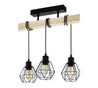 Eglo Suspension luminaire Townshend 5, lustre à 3 lampes, abat-jour