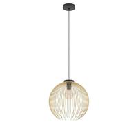 Eglo Suspension luminaire Venezuela, lampe à susprendre pour table à manger, plafonnier suspendue, lustre chambre et salle à manger, métal noir et doré, douille E27, Ø 40 cm