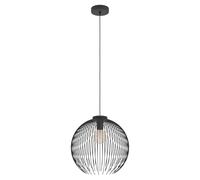Eglo Suspension luminaire Venezuela, lampe à susprendre pour table à manger, plafonnier suspendue, lustre chambre et salle à manger, métal noir, douille E27, Ø 40 cm