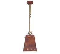 Eglo Suspension Meopham, lampe suspendue 1 flamme vintage, industrielle, rétro, luminaire en acier brun rouille, lampe de table à manger, lampe de salon suspendue avec douille E27