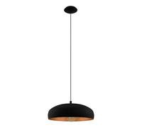 Eglo Suspension Mogano 1, lampe suspendue vintage 1 flamme, style industriel, lampe en acier noir et cuivre, lampe de salle à manger, lampe de salon suspendue avec douille E27