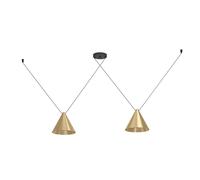 Eglo Suspension Narices 1, lampe rétro pour table à manger, luminaire vintage en métal noir et laiton brossé, douille E27
