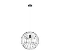 Eglo Suspension Okinzuri - 1 Ampoule - Vintage - Moderne - en Acier - Nickel Noir - Lampe de Salle à Manger - Lampe de Salon Suspendue avec Douille E27