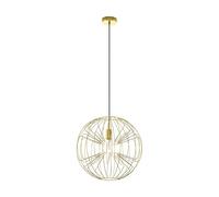 Eglo Suspension Okinzuri, lampe suspendue vintage 1 flamme, luminaire en acier finition laiton, lampe pour table à manger, lampe de salon suspendue avec douille E27