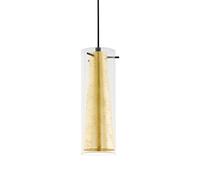 Eglo Suspension Pinto Gold - 1 Ampoule - Matériau : Acier - Couleur : Noir - Verre : Transparent et Doré - Culot : E27