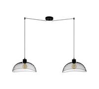 Eglo Suspension Pompeya 2 Ampoules Suspension Vintage Industrial Rétro Suspension en Acier Lampe de Table de Salle à Manger Lampe de Salon Suspendu en Noir Douille E27