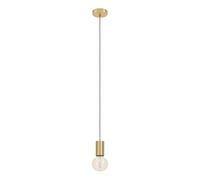 Eglo Suspension Pozueta 1, luminaire pendentif pour salon et salle à manger, douille E27 avec câble, lampe de plafond suspendue en métal laiton, Ø 6,5 cm