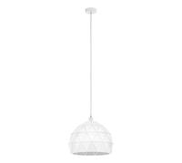 Eglo Suspension Roccaforte, lampe suspendue à une flamme, suspension en acier blanc, douille : E27, diamètre 30 cm