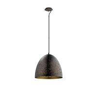 Eglo Suspension Safi - 1 Ampoule - Vintage - Design Industriel - Rétro - en Acier - Diamètre : 40,5 cm - Couleur : Marron, Doré - Culot : E27