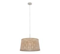 Suspension SENDERO 1 ampoule nickel satiné Diamètre 45 Cm abat jour érable