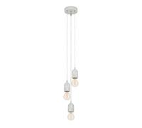 Eglo Suspension Silvares, lampe suspendue vintage 3 flammes, style industriel, suspension en acier et béton gris, lampe pour table à manger, lampe de salon suspendue avec douille E27